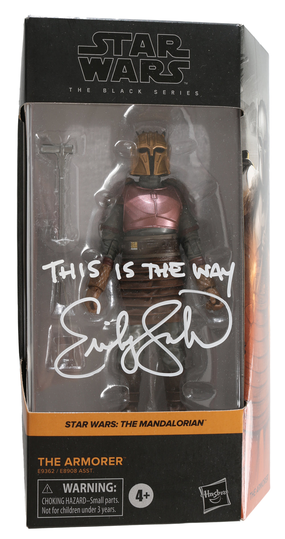 Emily Swallow as the Armorer in Star Wars: The Mandalorian Signed Black Series Figure with Character Name