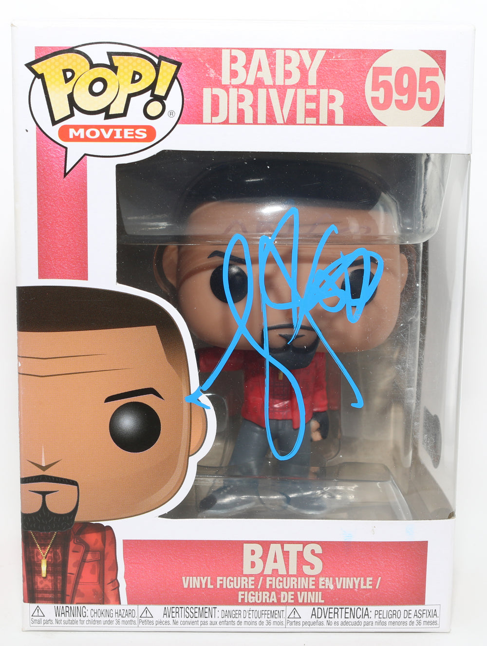 Jamie Foxx as Bats in Baby Driver (Beckett) Signed Funko POP! #595