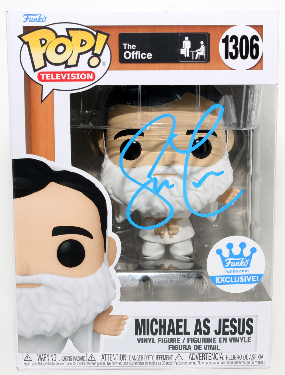 Steve Carell as Michael Scott [Jesus] in The Office Funko Store Exclusive (JSA) Signed Funko POP! #1306