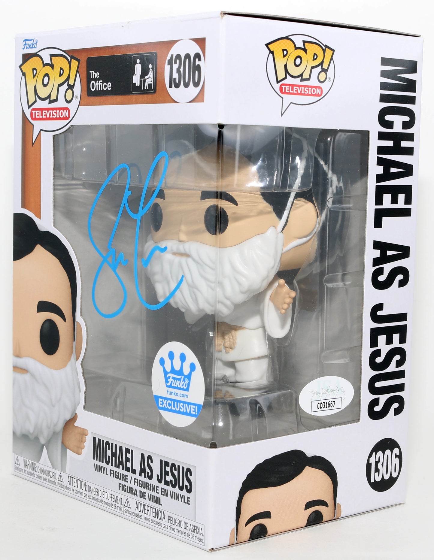 
                  
                    Steve Carell as Michael Scott [Jesus] in The Office Funko Store Exclusive (JSA) Signed Funko POP! #1306
                  
                