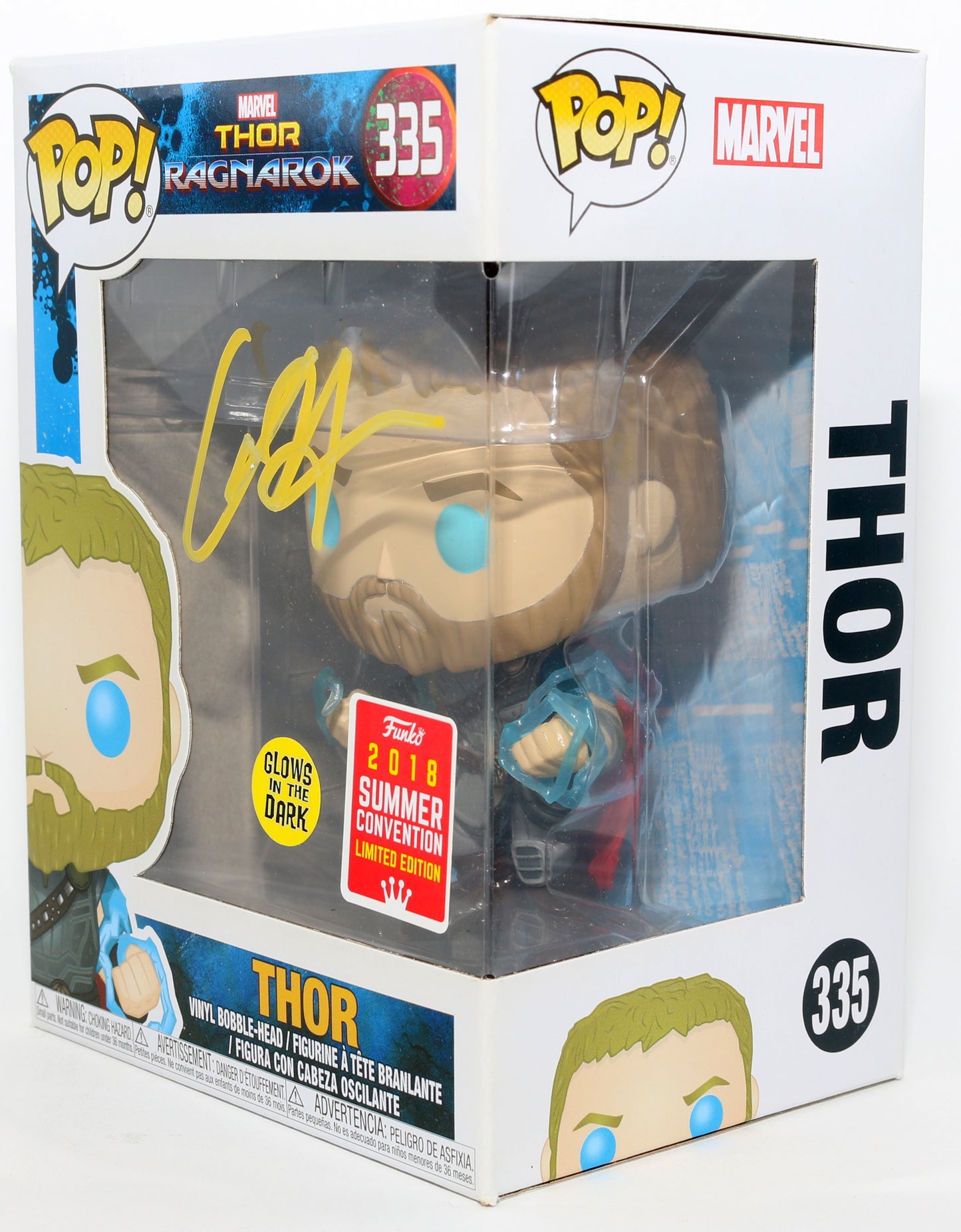 
                  
                    Chris Hemsworth as Thor in Thor: Ragnarok GITD 2018 Summer Convention Exclusive Funko POP! #335
                  
                