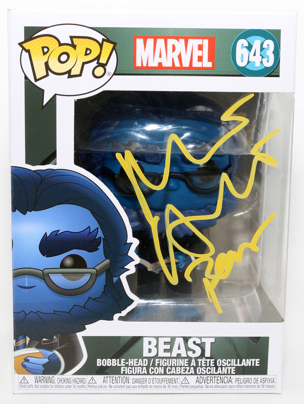Nicholas Hoult as Beast in X-Men Signed Funko POP! #643 with Character Name