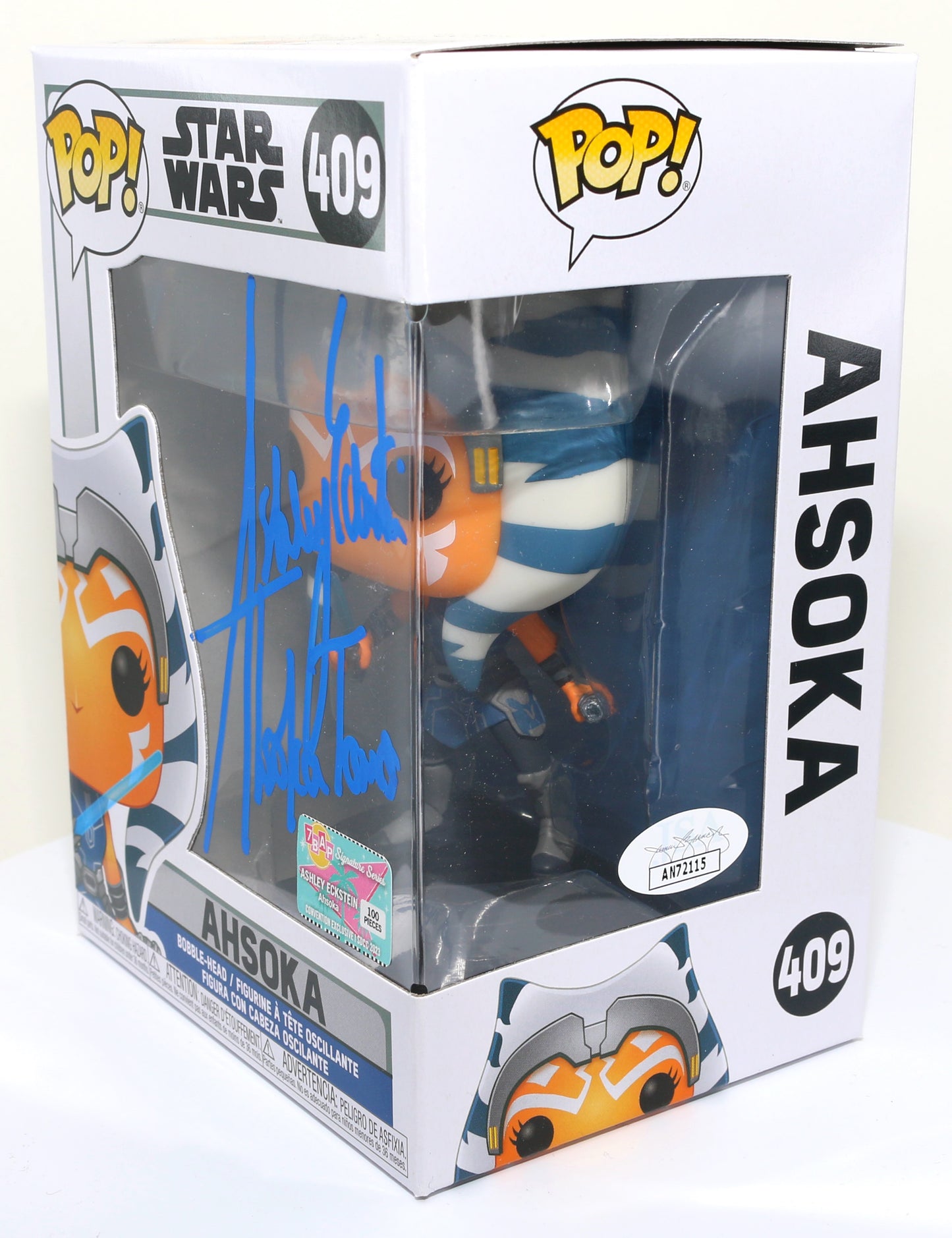 
                  
                    Ashley Eckstein as Ahsoka Tano in Star Wars: The Clone Wars 7BAP Exclusive (JSA) Signed Funko POP! #409
                  
                