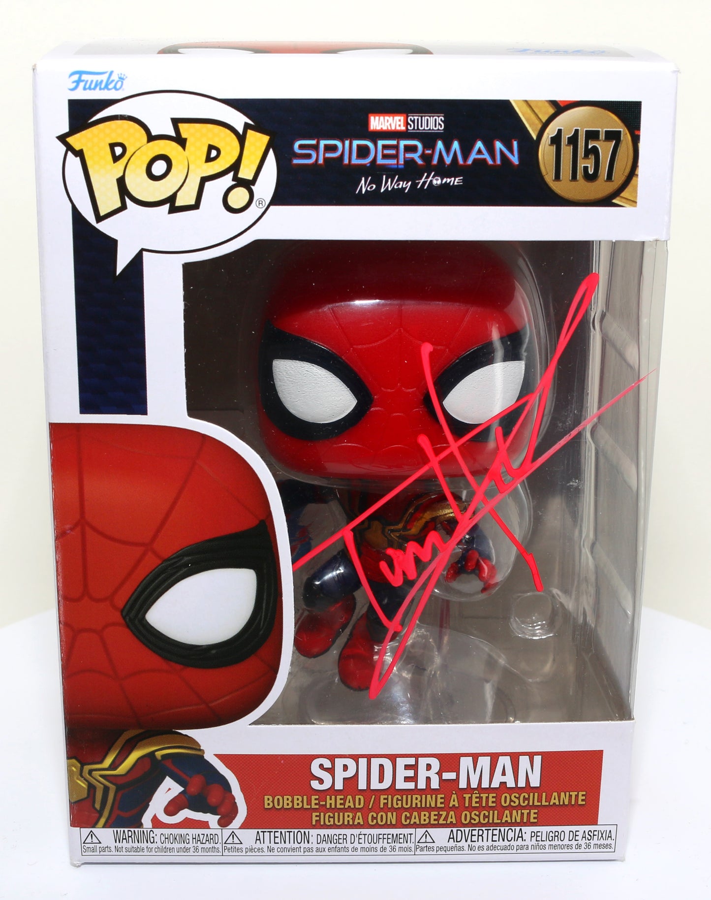 
                  
                    Tom Holland as Spider-Man in Spider-Man: No Way Home (Beckett) Signed Funko POP! #1157
                  
                