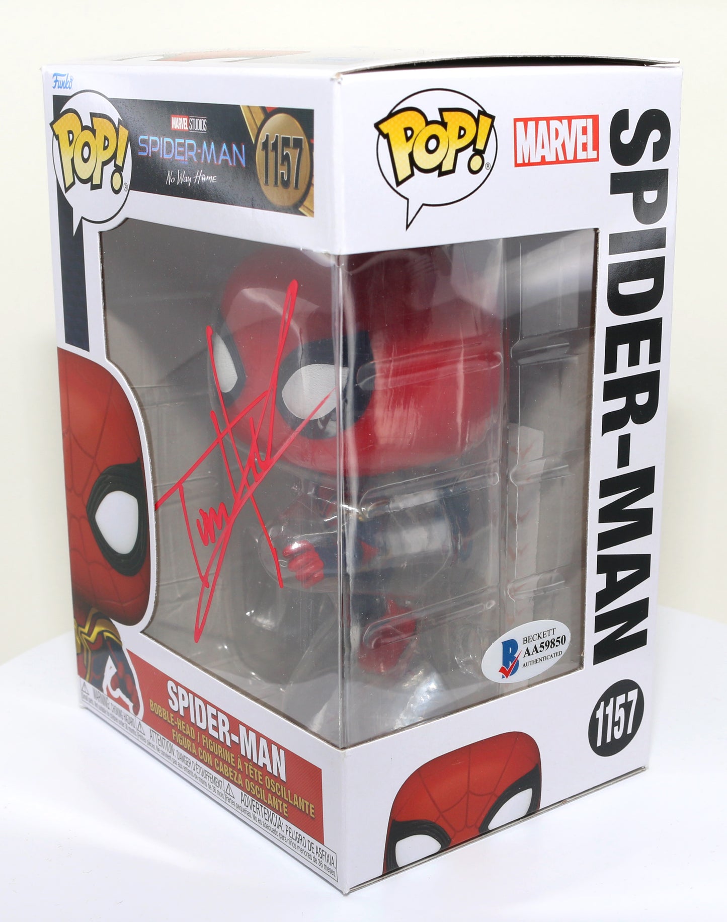 
                  
                    Tom Holland as Spider-Man in Spider-Man: No Way Home (Beckett) Signed Funko POP! #1157
                  
                