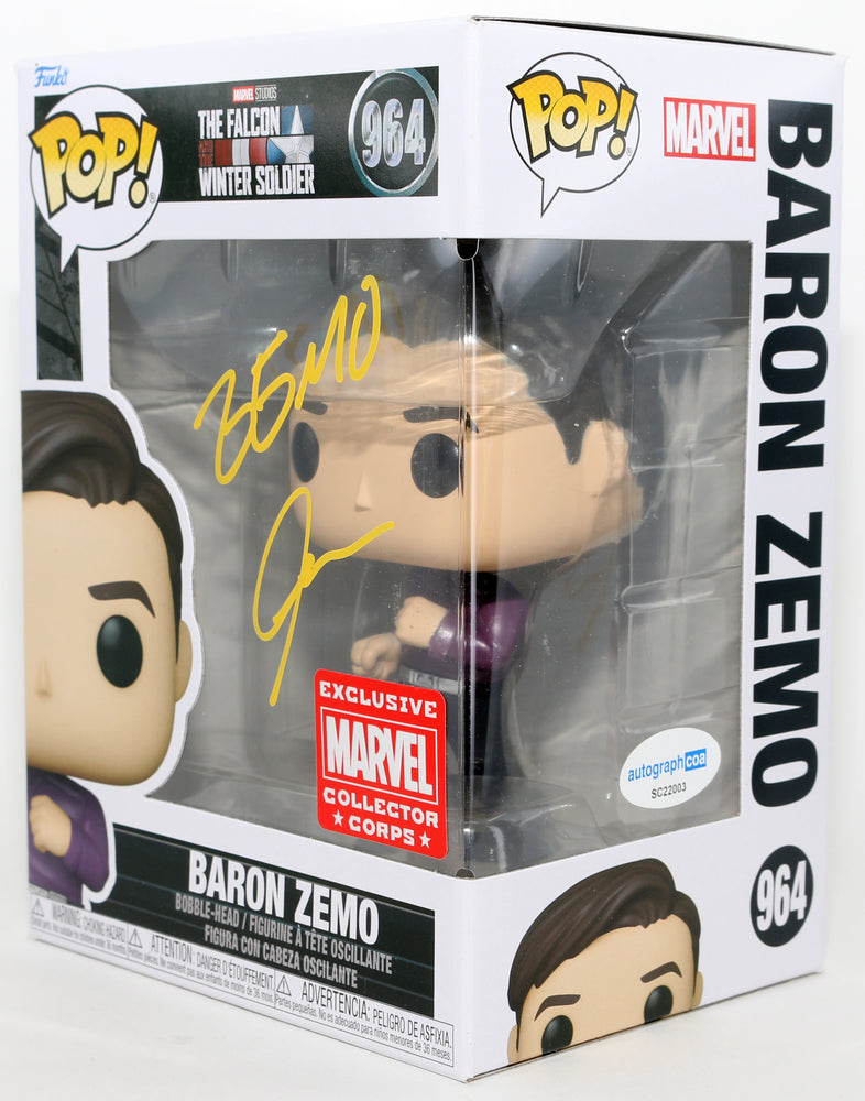 
                  
                    Daniel Brühl as Helmut Zemo in Falcon & the Winter Soldier Marvel Collector Corps Exclusive Signed Funko POP! #964 with Character Name
                  
                