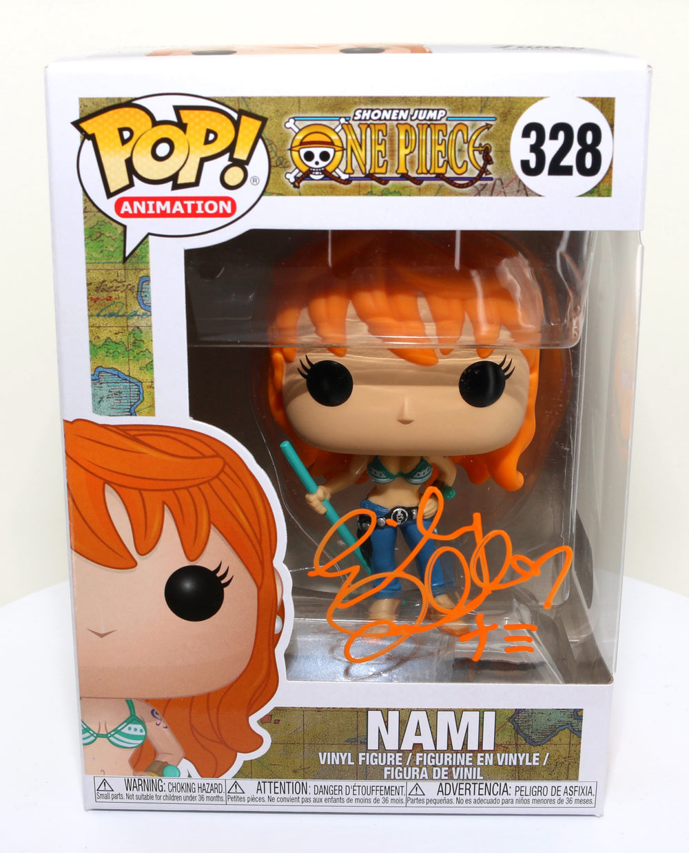 Emily Rudd as Nami in One Piece (SWAU) Signed Funko POP! #328