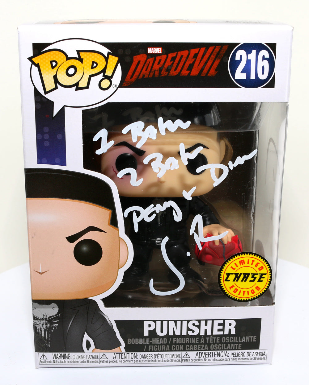 Jon Bernthal as The Punisher in Daredevil Chase Edition (JSA) Signed Funko POP! #216 with Quote