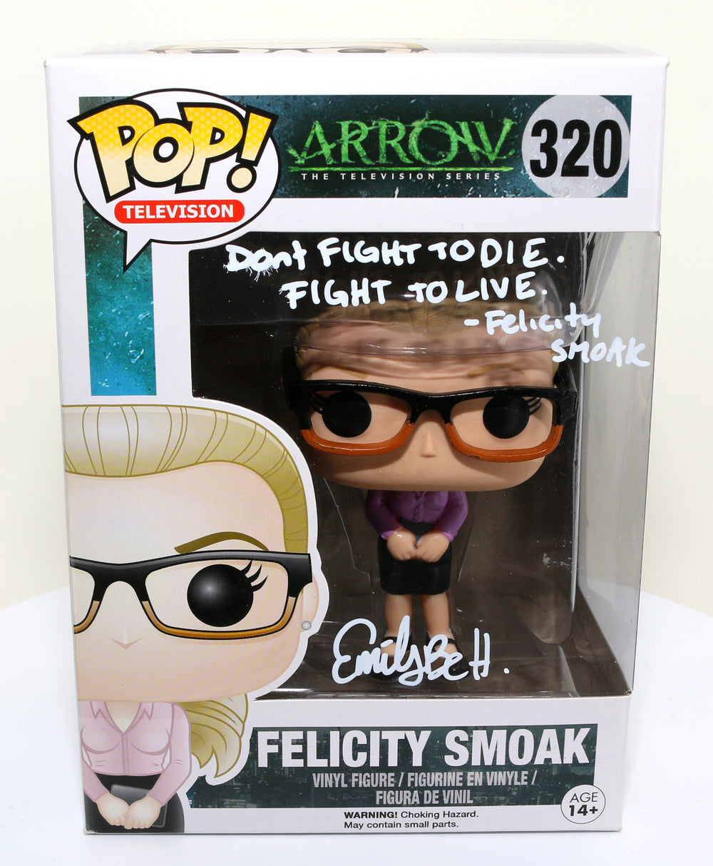 Emily Bett Rickards as Felicity Smoak in Arrowverse Signed Funko POP! #320 with Character Name and Quote