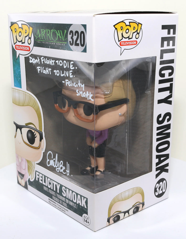 
                  
                    Emily Bett Rickards as Felicity Smoak in Arrowverse Signed Funko POP! #320 with Character Name and Quote
                  
                
