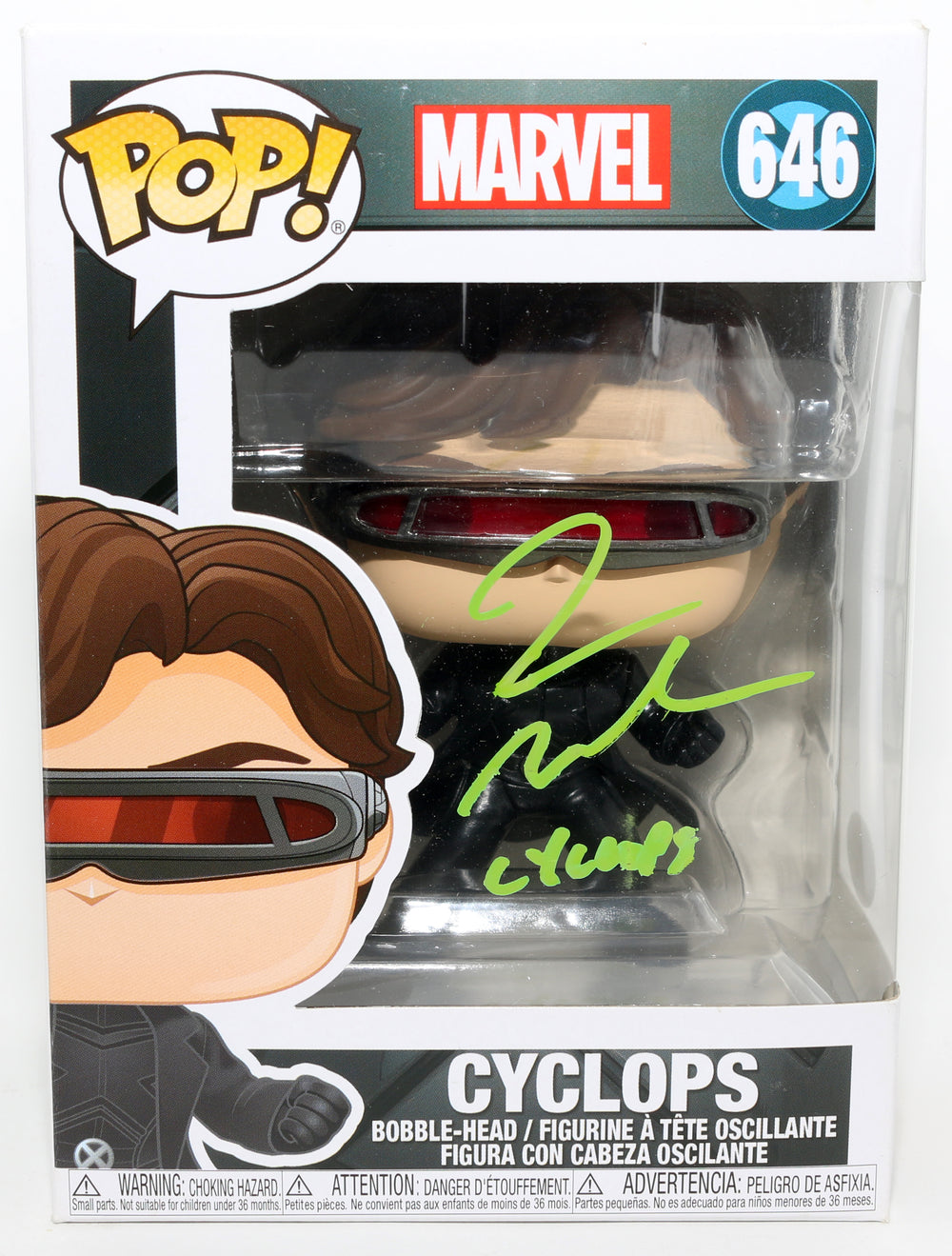 James Marsden as Cyclops in X-Men Signed Funko POP! #646 with Character Name