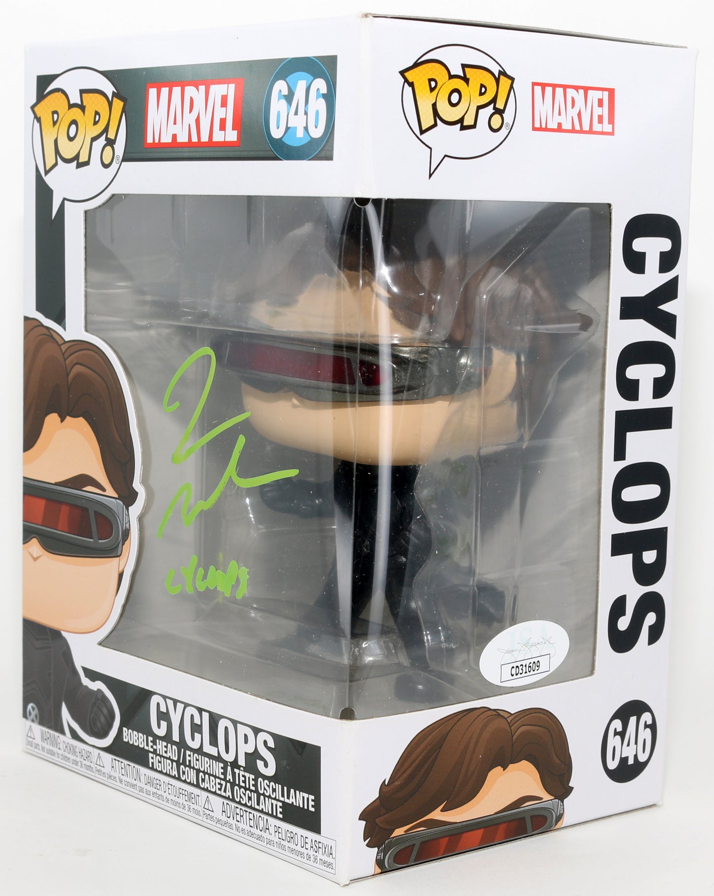 
                  
                    James Marsden as Cyclops in X-Men Signed Funko POP! #646 with Character Name
                  
                