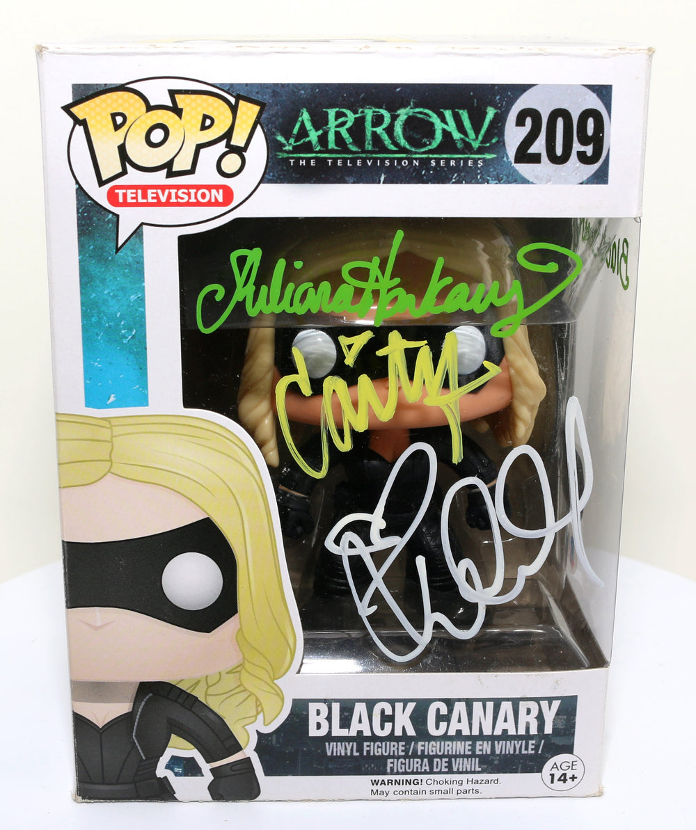 Black Canary in Arrowverse (SWAU/Beckett) Funko POP! #209 Signed by Katie Cassidy, Juliana Harkavy, and Caity Lotz with Character Name