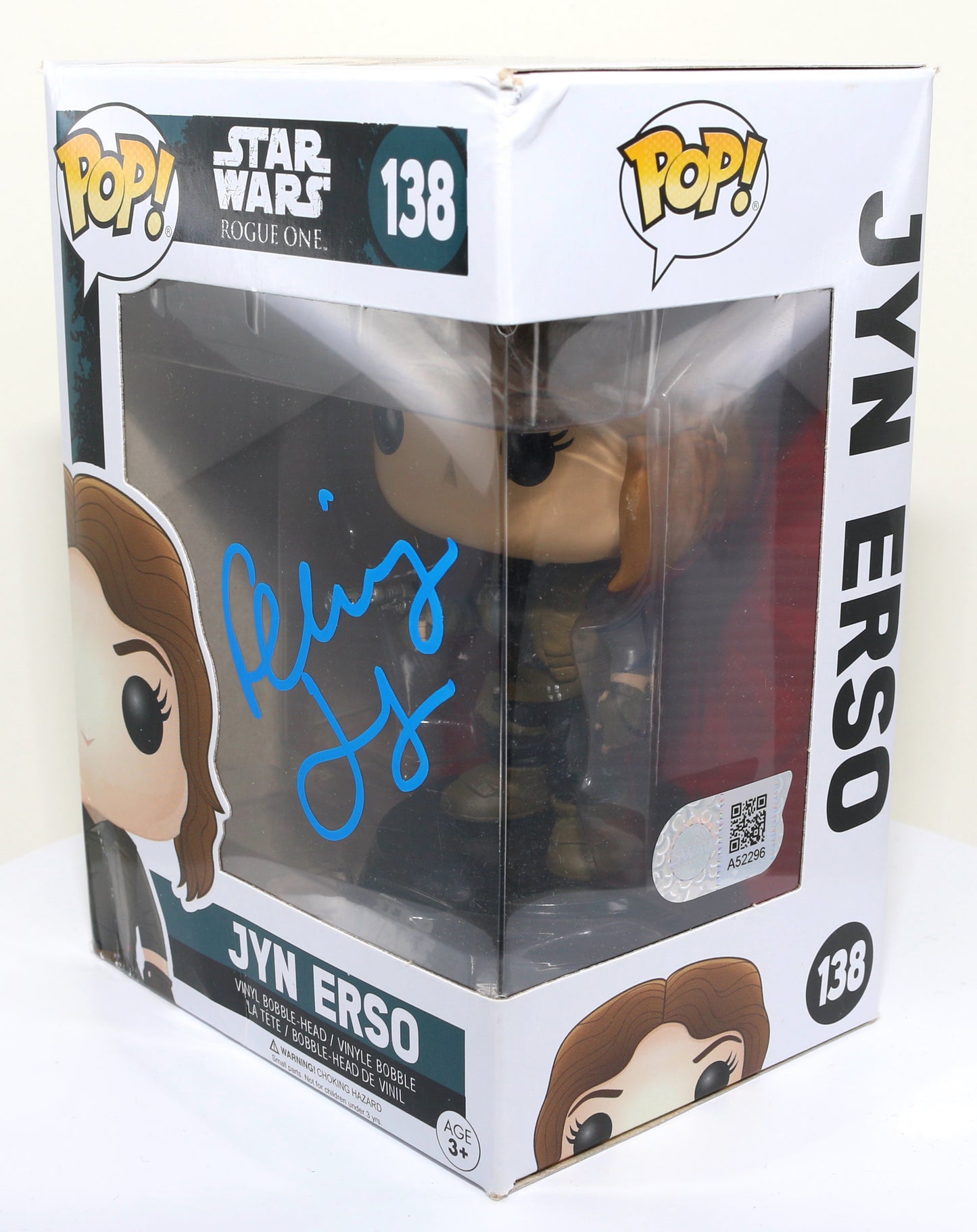 
                  
                    Felicity Jones as Jyn Erso in Rogue One: A Star Wars Story (SWAU) Signed Funko POP! #138
                  
                