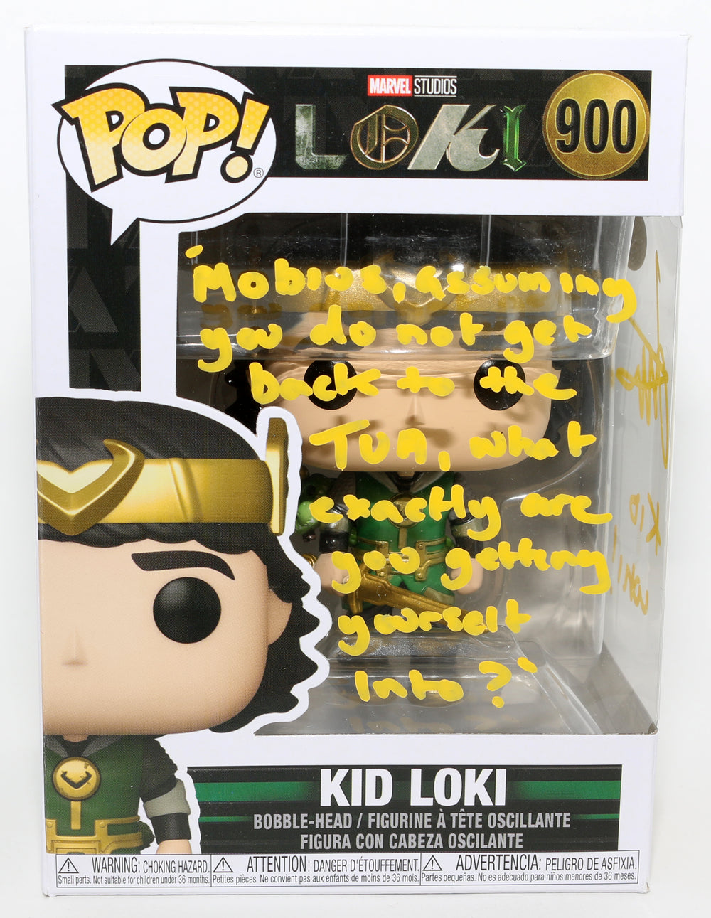 Jack Veal as Kid Loki in Loki (JSA) Signed Funko POP! #900 with Character Name & Quote