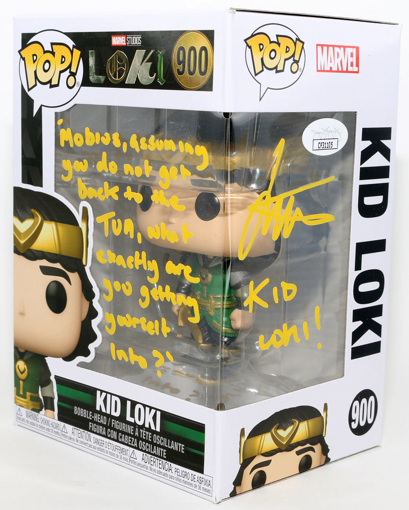 
                  
                    Jack Veal as Kid Loki in Loki (JSA) Signed Funko POP! #900 with Character Name & Quote
                  
                