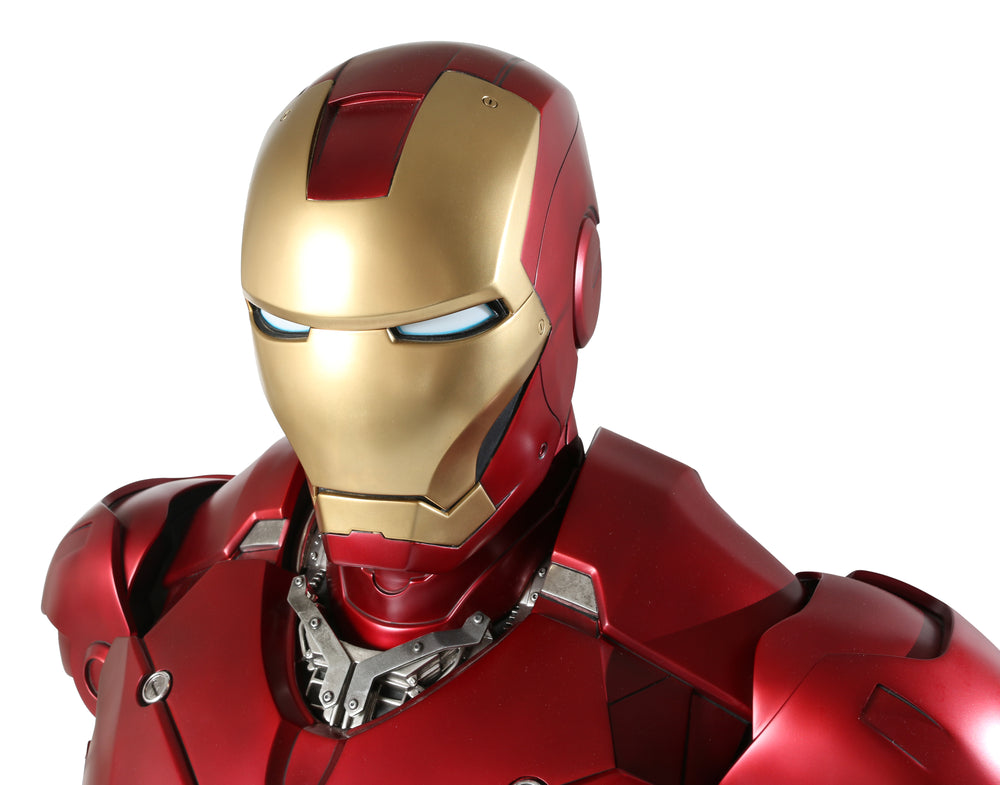 
                  
                    Iron Man Mark III Life-Size Bust Armor by Sideshow with Plaque Signed by Robert Downey Jr.
                  
                