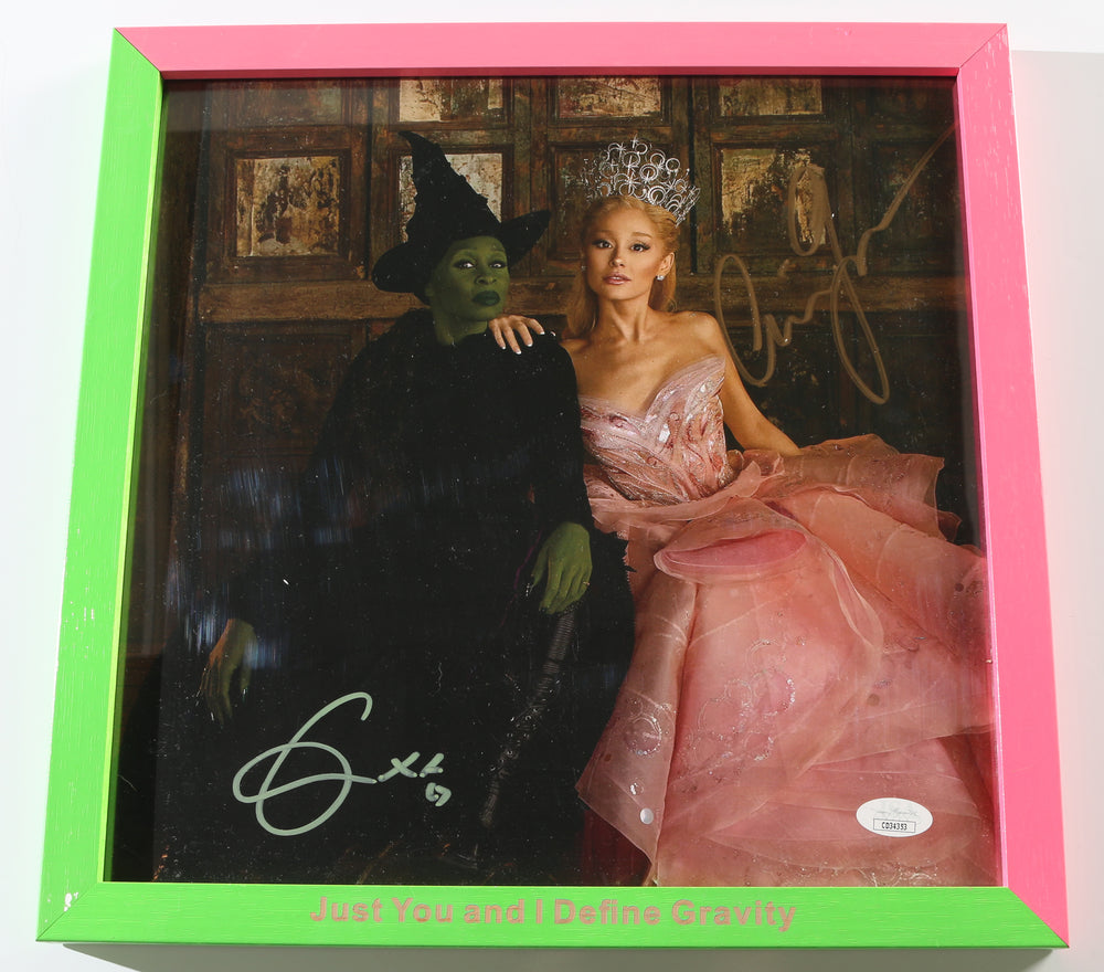 Cynthia Erivo as Elphaba Thropp & Ariana Grande as Galinda Upland in Wicked (JSA) Signed LP 12
