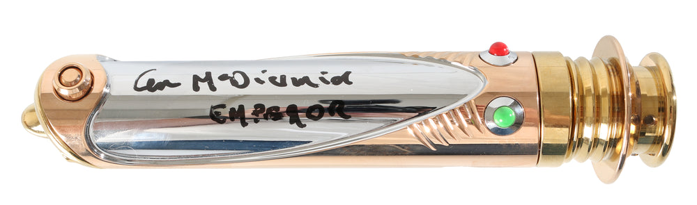 Emperor Palpatine from Star Wars Episode III: Revenge of the Sith Prop Replica Lightsaber by Argo Sabers Signed by Ian McDiarmid with Character Name