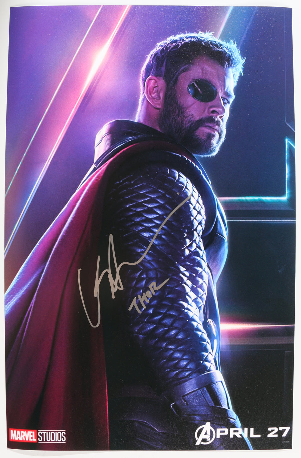 Chris Hemsworth as Thor in Avengers: Infinity War Signed 11x17 Photo
