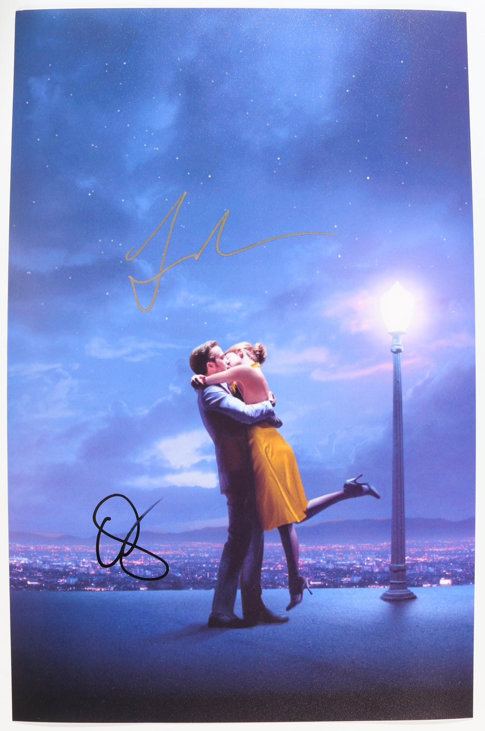 Emma Stone as Mia Dolan & Ryan Gosling as Sebastian Wilder in La La Land Signed 11x17 Photo