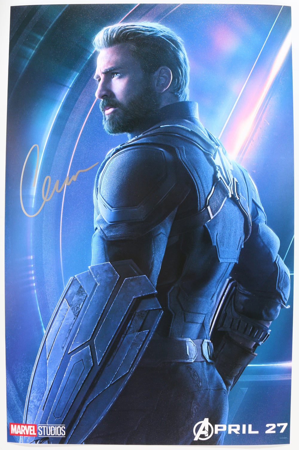 Chris Evans as Captain America in Avengers: Infinity War Signed 11x17 Photo