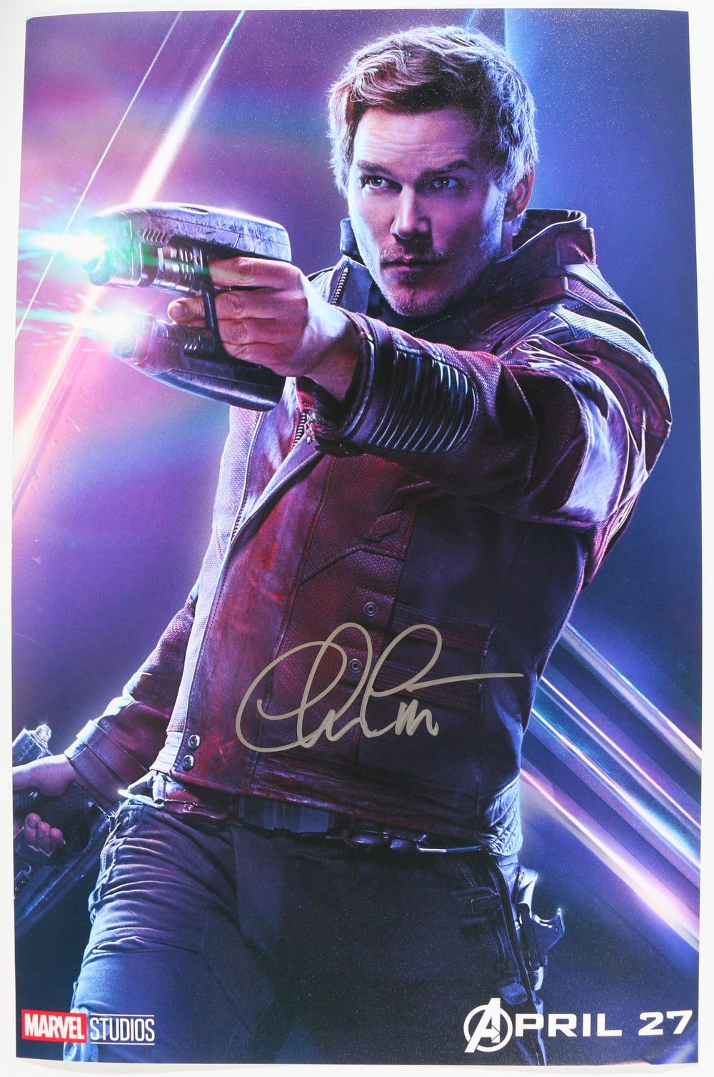 Chris Pratt as Star-Lord in Avengers: Infinity War Signed 11x17 Photo