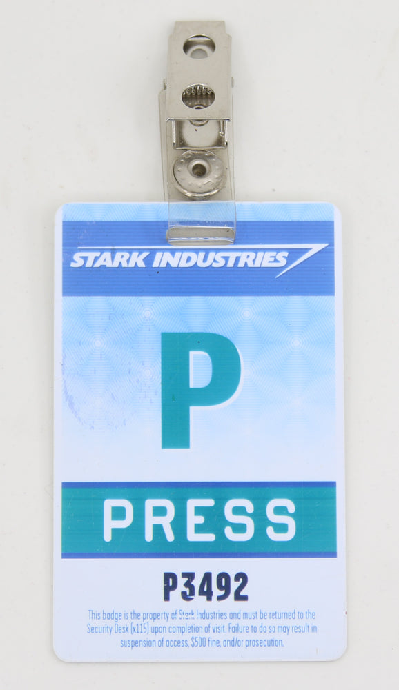 
                  
                    Iron Man Stark Industries Press Pass Screen Used Movie Prop from "The truth is... I am Iron Man" Press Conference End Scene - 2008
                  
                