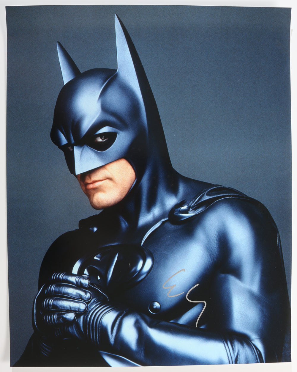 George Clooney as Batman in Batman & Robin Signed 16x20 Photo