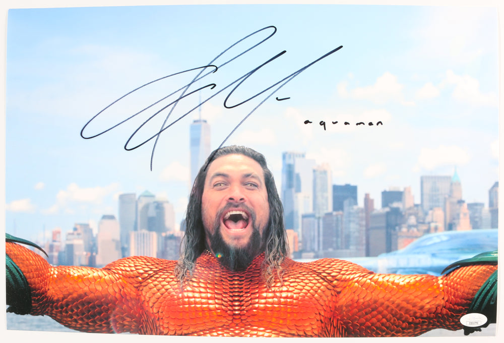 Jason Momoa as Aquaman in Aquaman & the Lost Kingdom (JSA) Signed 12x18 Photo with Character Name