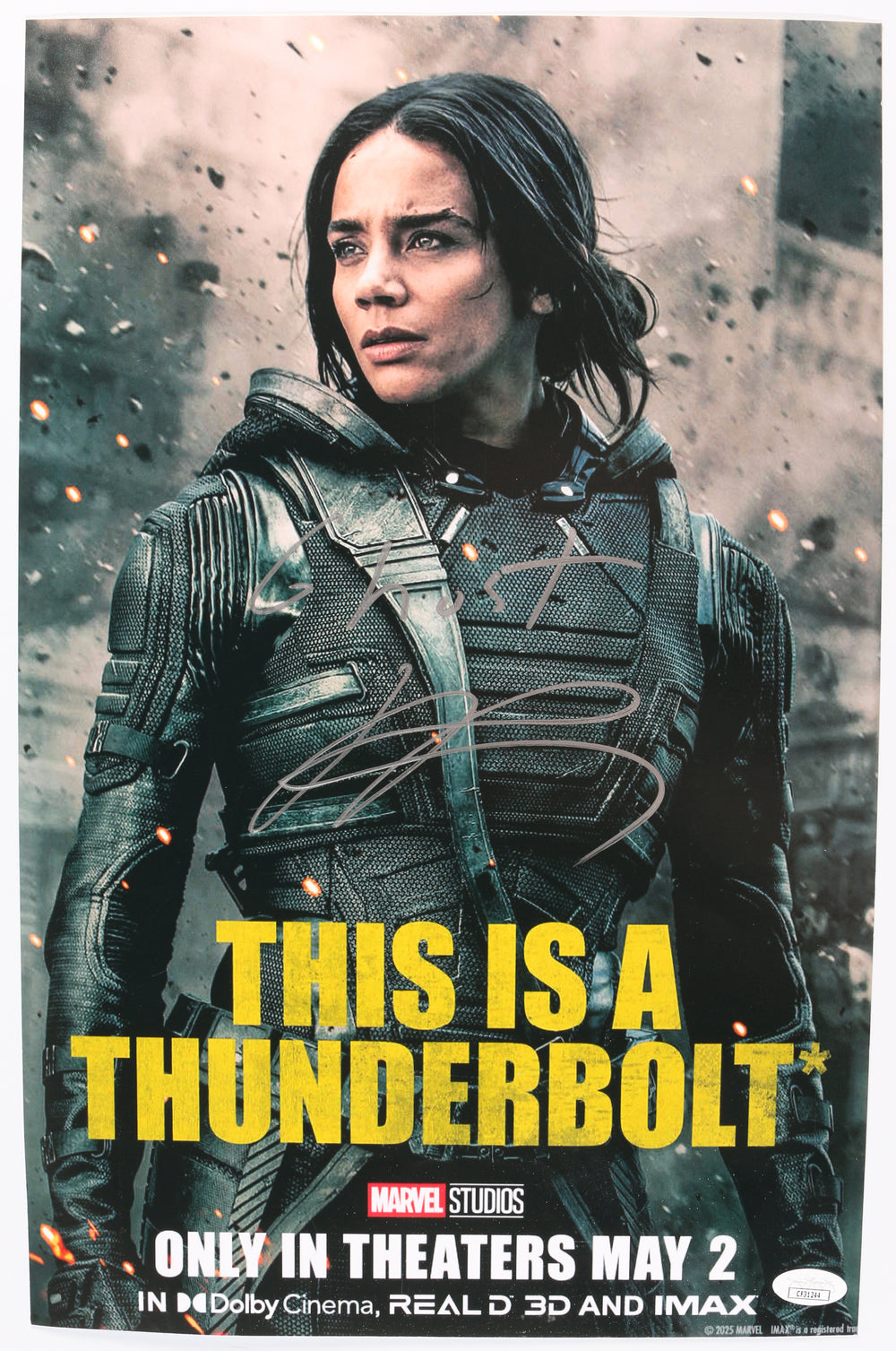 Hannah John-Kamen as Ava Starr / Ghost in Marvel's Thunderbolts* / The New Avengers (JSA) Signed 11x17 Mini Poster with Character Name
