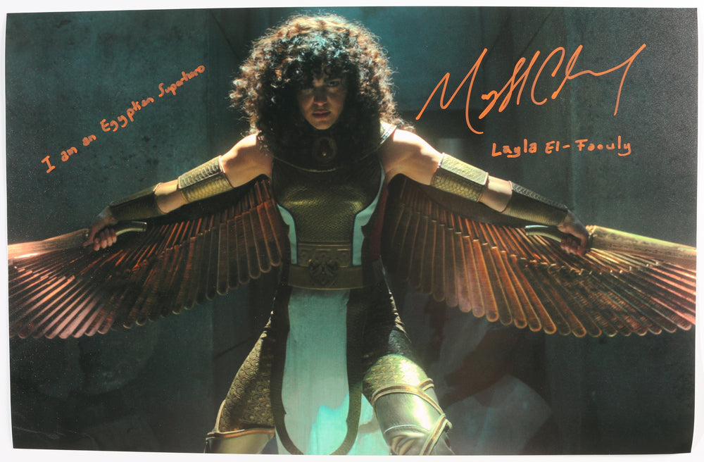 May Calamawy as Layla El-Faouly / Scarlet Scarab in Moon Knight Signed 11x17 Photo with Character Name & Quote