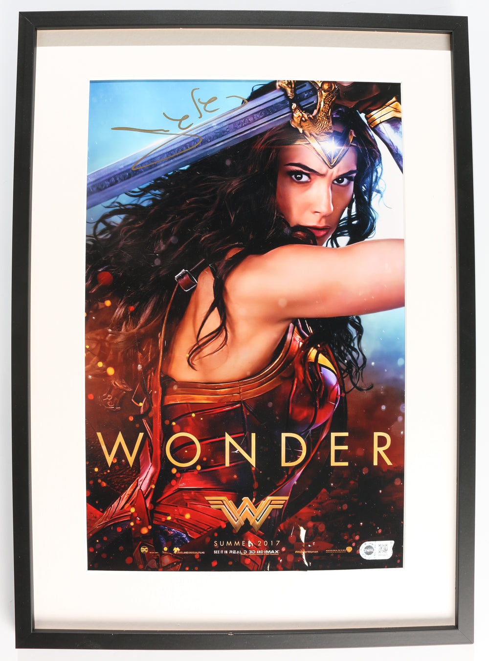 Gal Gadot as Wonder Woman in Wonder Woman (SWAU) Framed Signed 11x17 Mini Poster