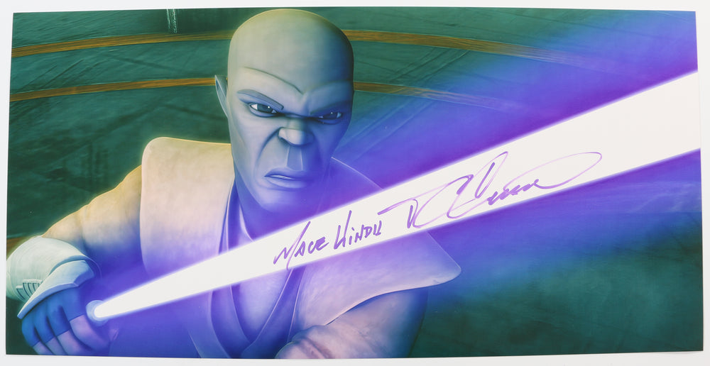 Terrence C. Carson as Mace Windu in Star Wars: The Clone Wars Signed 10x20 Photo with Character Name