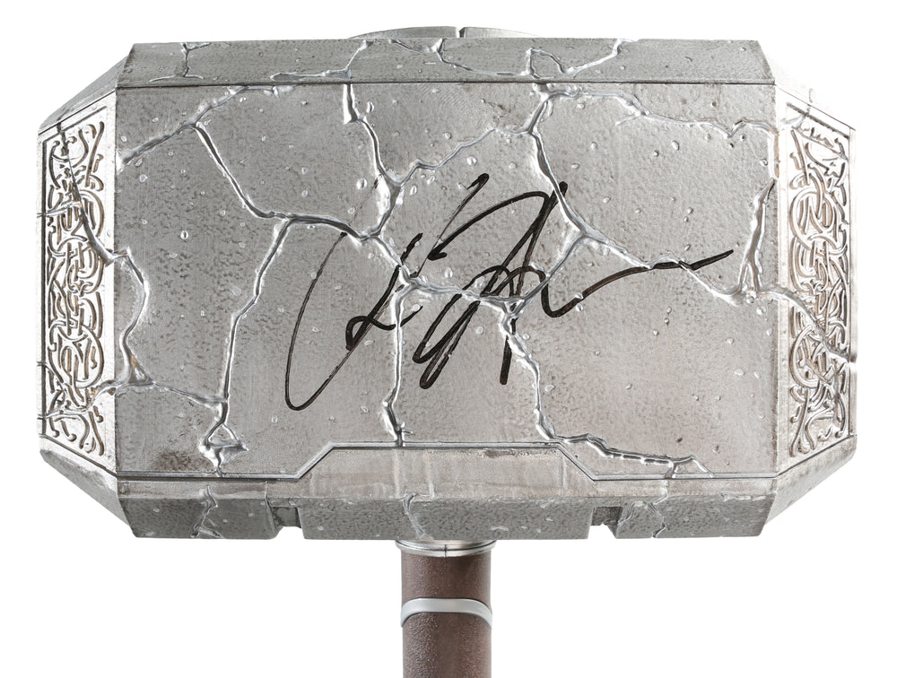 
                  
                    Marvel Legends Mighty Thor Mjolnir Prop Replica Hasbro Legends Series Electronic Cracked Hammer from Thor: Love & Thunder Signed by Chris Hemsworth
                  
                