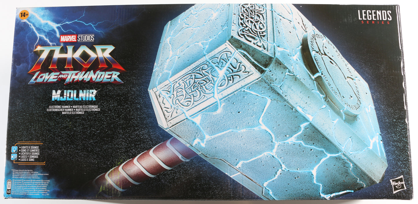 
                  
                    Marvel Legends Mighty Thor Mjolnir Prop Replica Hasbro Legends Series Electronic Cracked Hammer from Thor: Love & Thunder Signed by Chris Hemsworth
                  
                