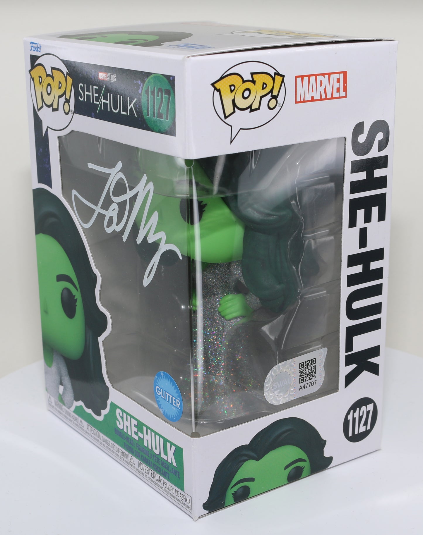 
                  
                    Tatiana Maslany as She-Hulk in She-Hulk Glitter Edition (SWAU) Signed Funko POP!  #1127
                  
                