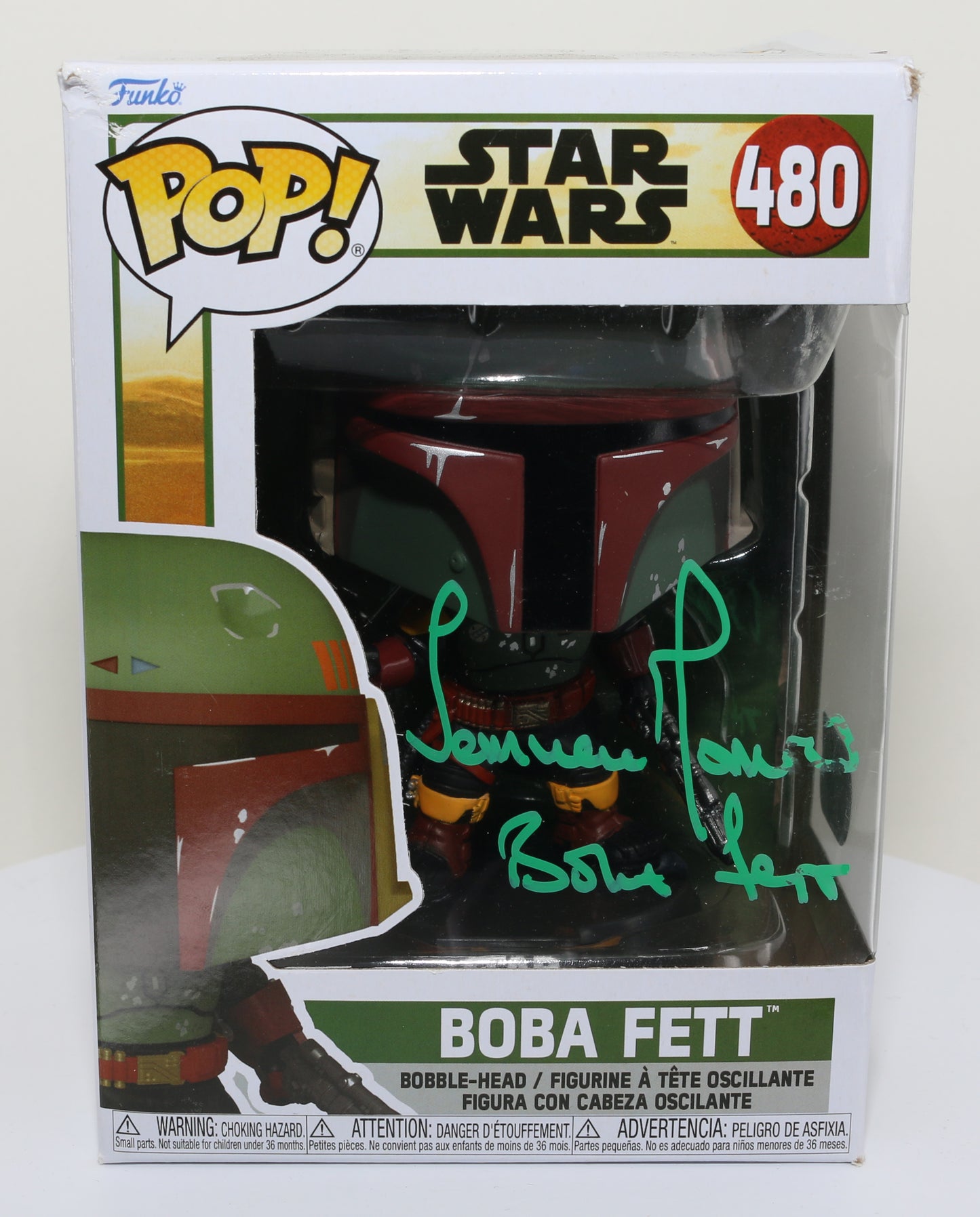 
                  
                    Temuera Morrison as Boba Fett in Star Wars: The Book of Boba Fett (SWAU) Signed Funko POP! #480 with Character Name
                  
                