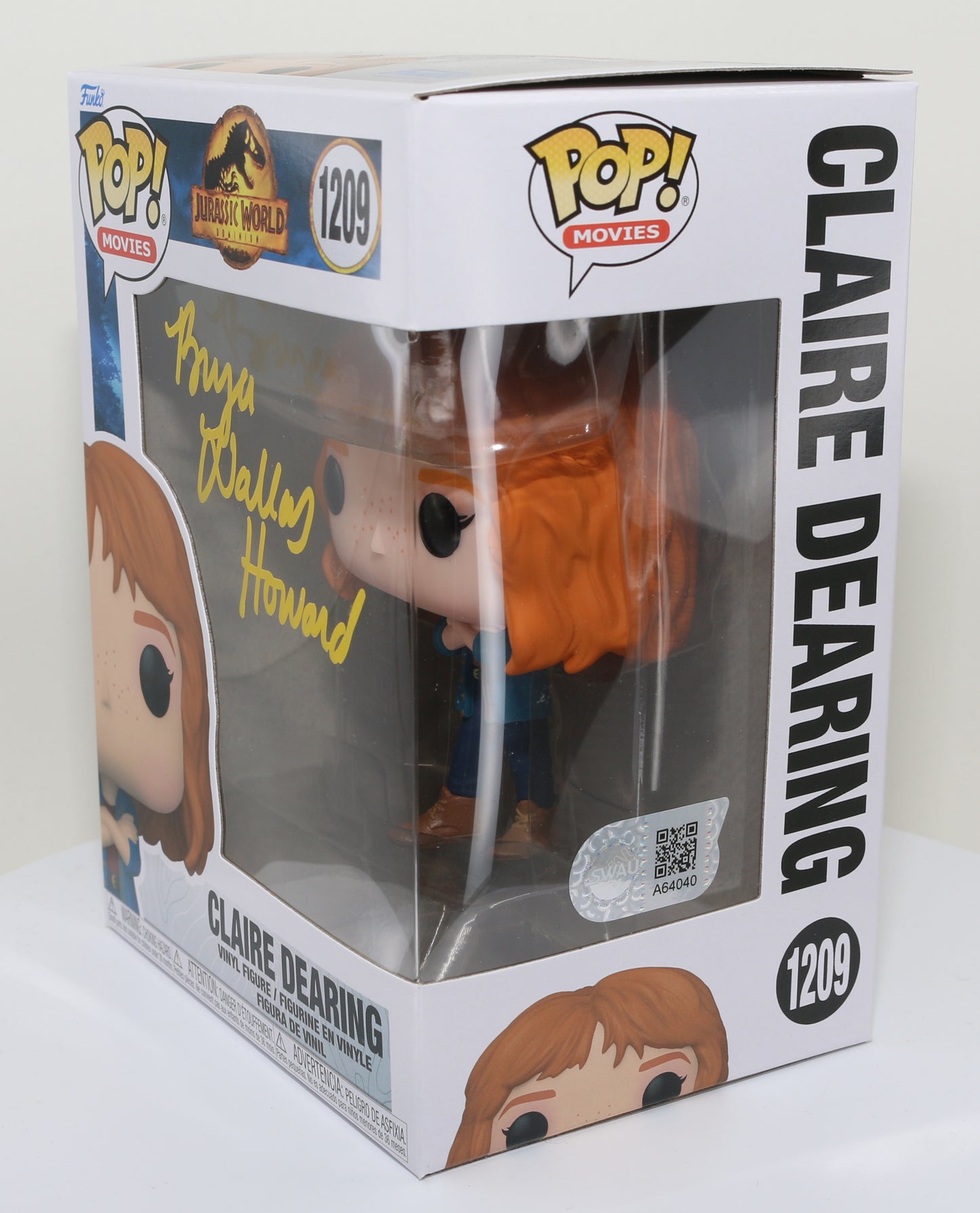 
                  
                    Bryce Dallas Howard as Claire Dearing in Jurassic World Dominion (SWAU) Signed Funko POP! #1209
                  
                