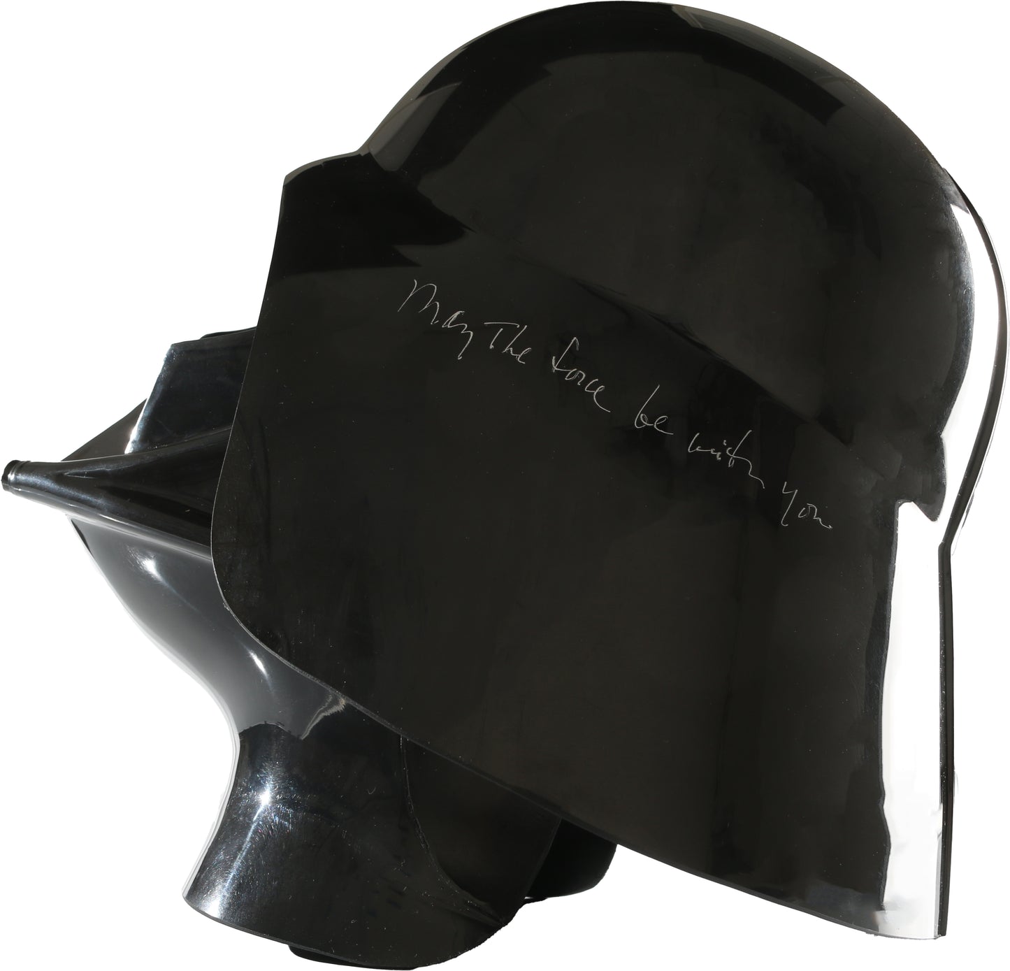 
                  
                    Darth Vader from Star Wars Full Size Prop Replica Helmet Signed by James Earl Jones with Rare 'Voice of Lord Vader' Character Name & MTFBWY Quote + Letter of Provenance Signed by JEJ
                  
                