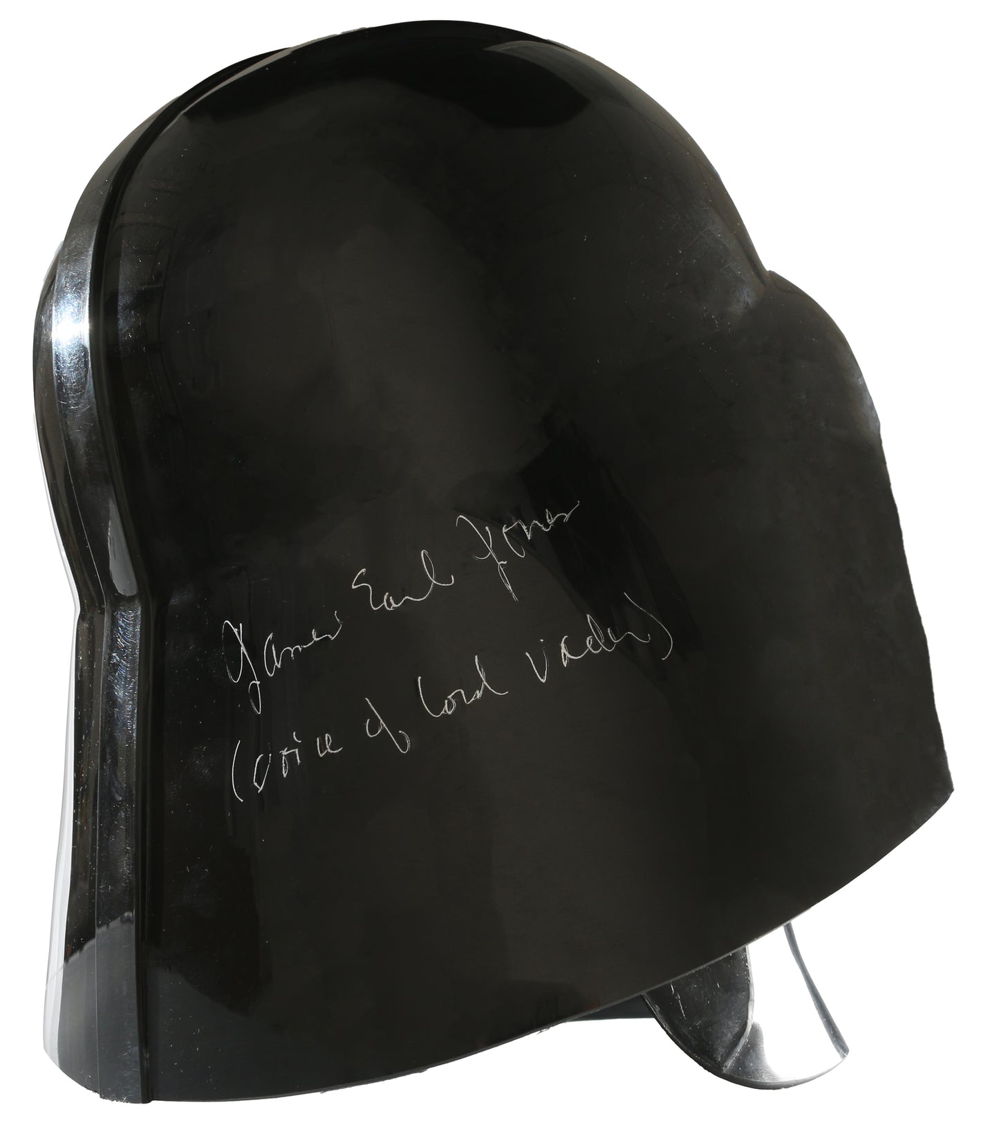 
                  
                    Darth Vader from Star Wars Full Size Prop Replica Helmet Signed by James Earl Jones with Rare 'Voice of Lord Vader' Character Name & MTFBWY Quote + Letter of Provenance Signed by JEJ
                  
                