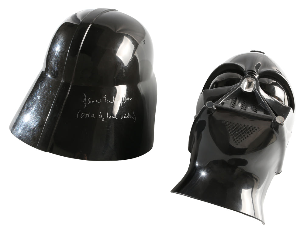
                  
                    Darth Vader from Star Wars Full Size Prop Replica Helmet Signed by James Earl Jones with Rare 'Voice of Lord Vader' Character Name & MTFBWY Quote + Letter of Provenance Signed by JEJ
                  
                
