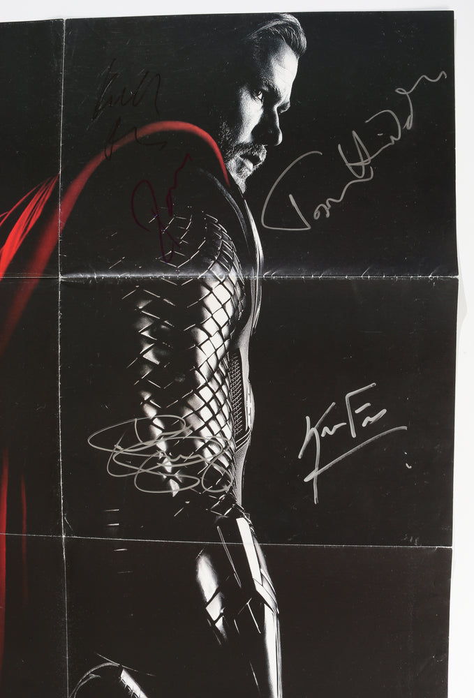 
                  
                    Thor 22x30 Folded Poster Cast Signed by Chris Hemsworth, Tom Hiddleston, Idris Elba, Kenneth Branagh, Stellan Skarsgard, & Kevin Feige
                  
                