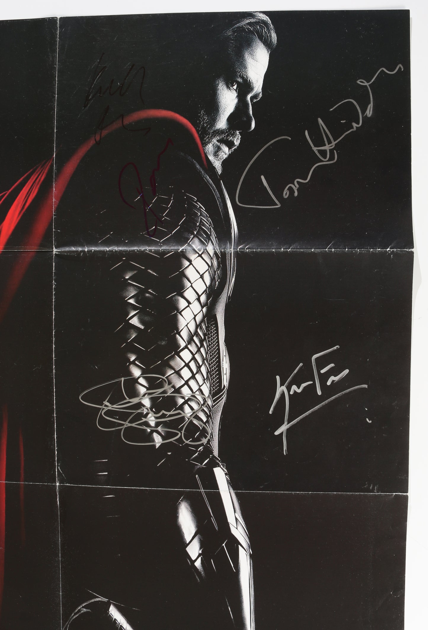 
                  
                    Thor 22x30 Folded Poster Cast Signed by Chris Hemsworth, Tom Hiddleston, Idris Elba, Kenneth Branagh, Stellan Skarsgard, & Kevin Feige
                  
                