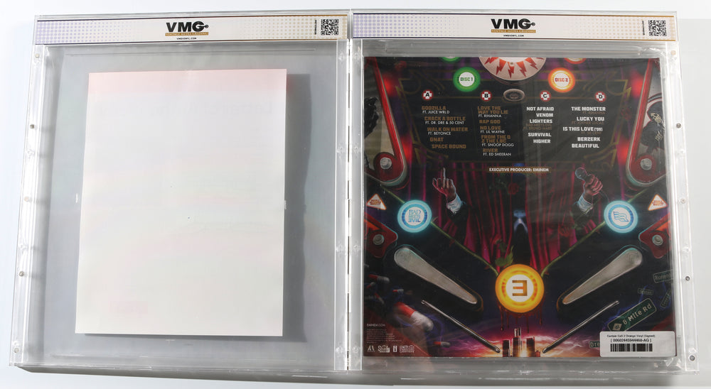 
                  
                    Curtain Call 2 12" Orange Fluorescent [Sealed] Vinyl Record (SWAU / PSA / VMG Encapsulated 8.5) Signed by Eminem
                  
                