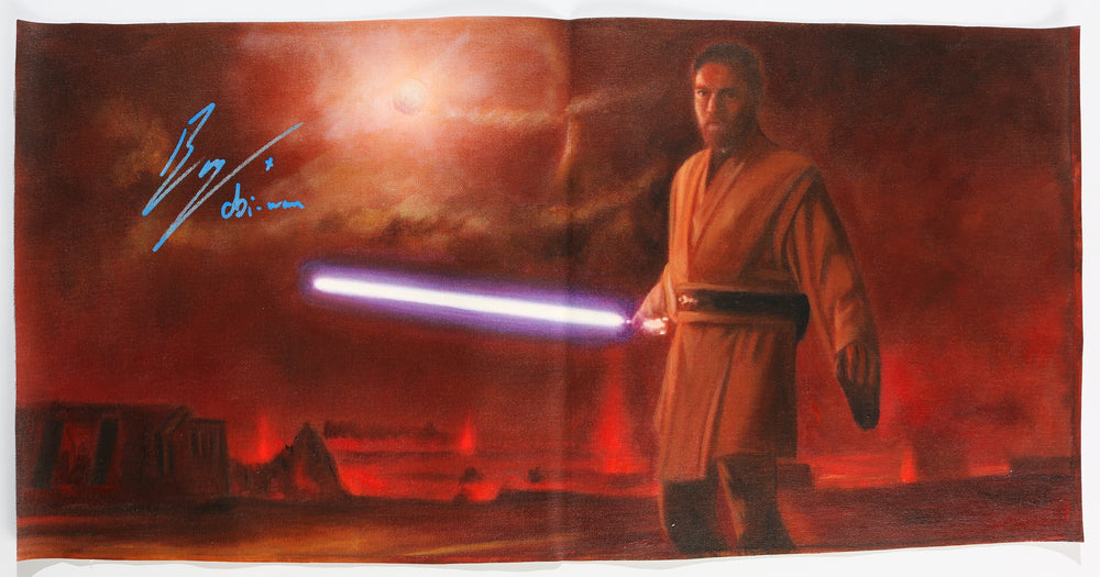 Ewan McGregor as Obi-Wan Kenobi in Star Wars Episode III: Revenge of the Sith Signed 12x24 Art Print Canvas with Character Name
