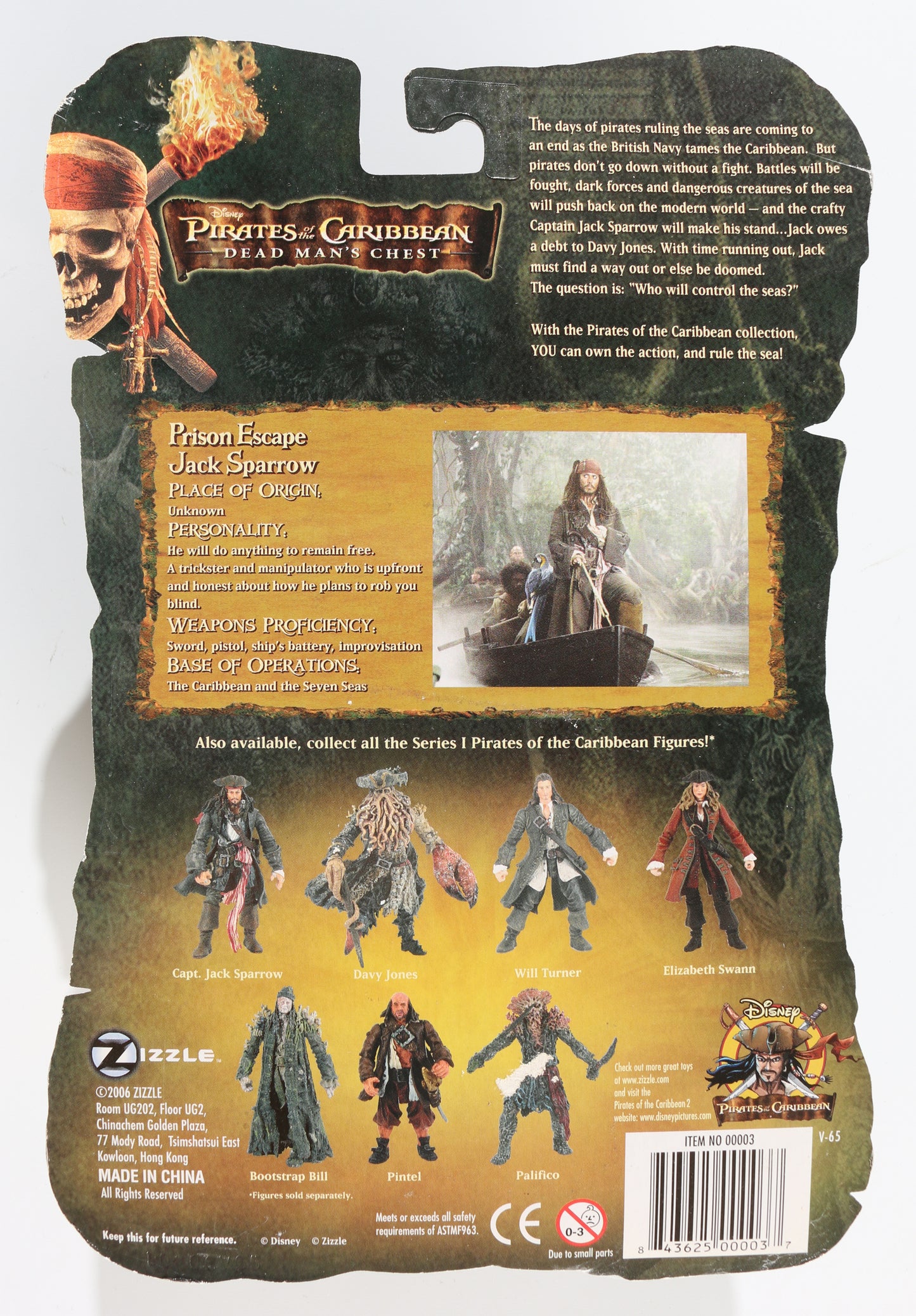 
                  
                    Johnny Depp as Captain Jack Sparrow in Pirates of the Caribbean: Dead Man's Chest Signed Zizzle Action Figure
                  
                