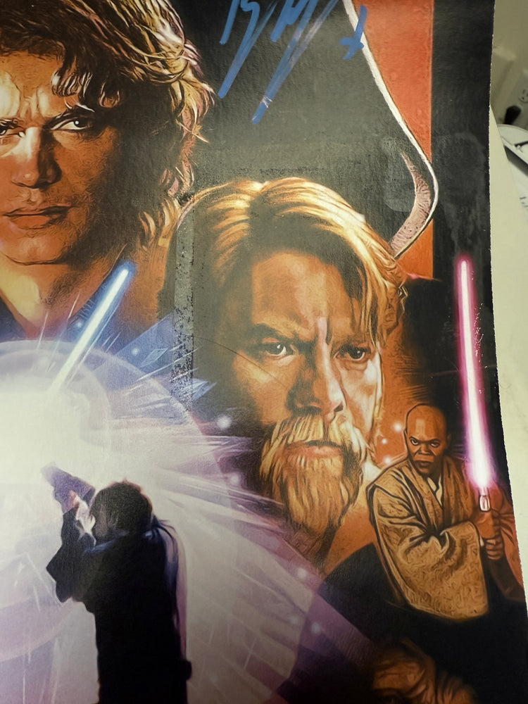 
                  
                    Ewan McGregor as Obi-Wan Kenobi & Hayden Christensen as Anakin Skywalker in Star Wars Episode III: Revenge of the Sith (Official Pix) Signed 11x17 Mini Poster
                  
                