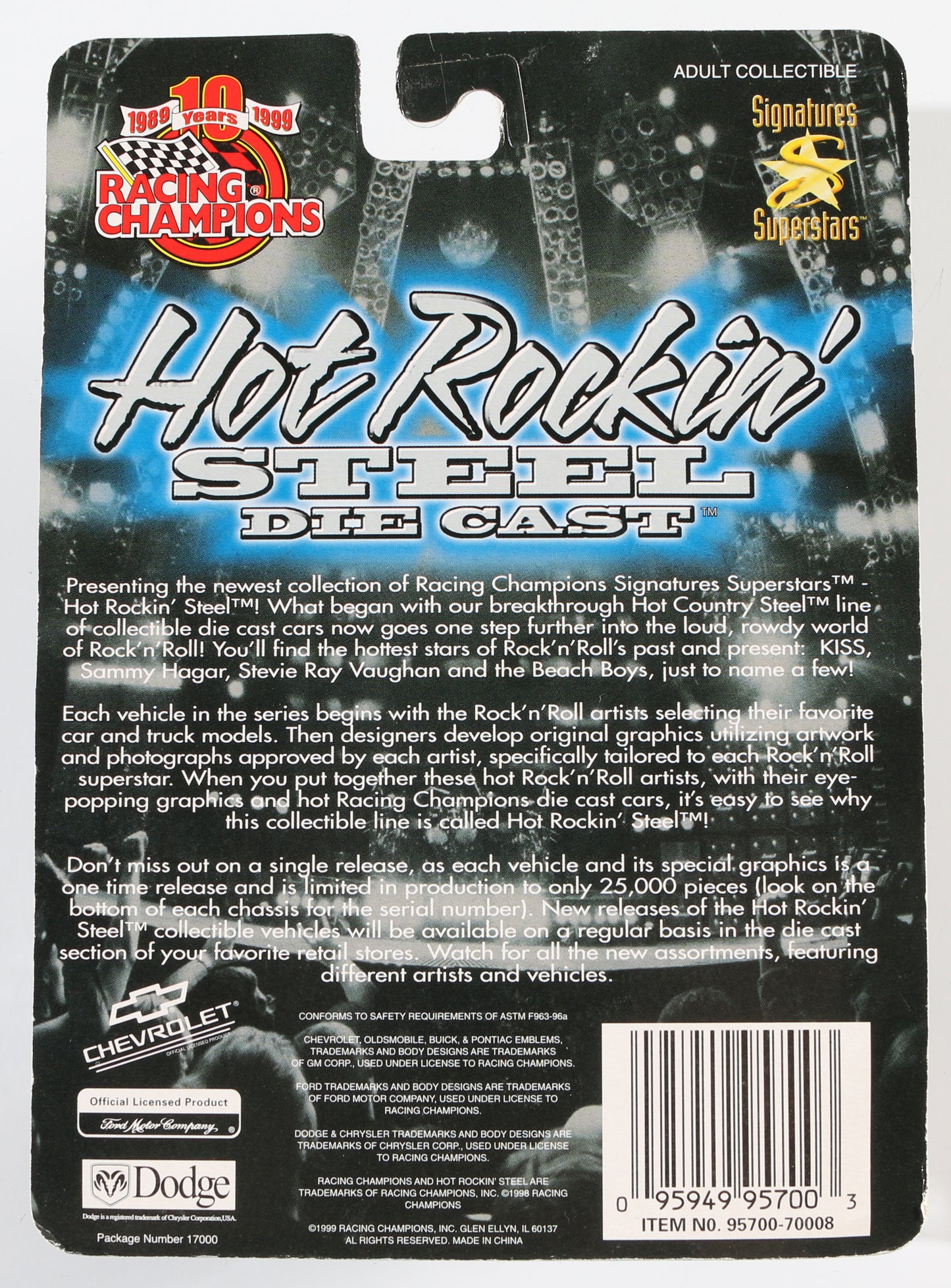 
                  
                    Sammy Hagar Singer Songwriter from Van Halen Signed Racing Champions Die Cast Car Collectible
                  
                