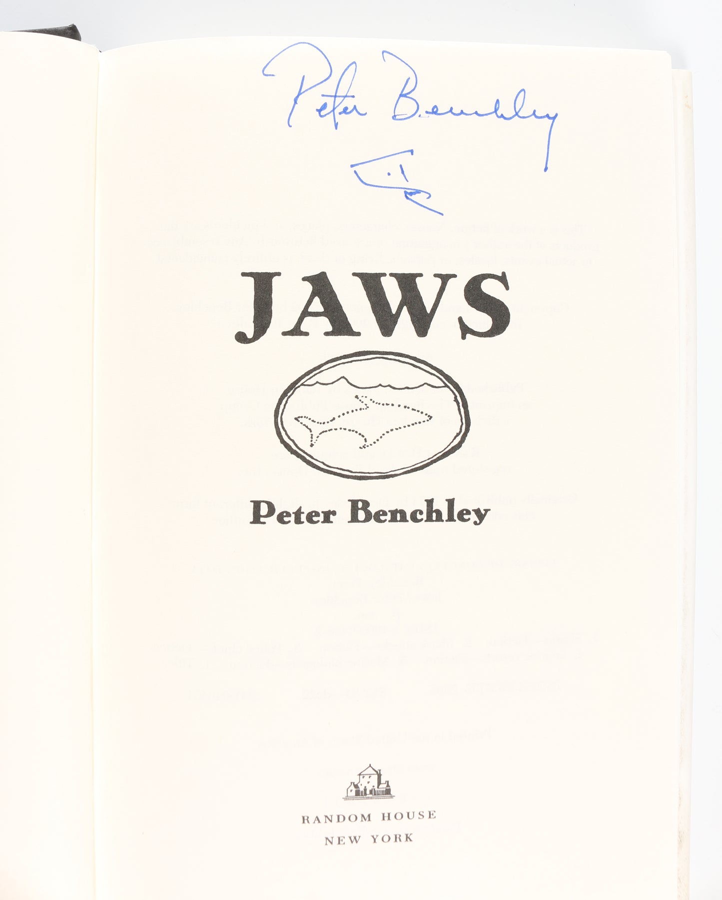 
                  
                    Peter Benchley Jaws Author Signed Hardcover Book with Shark Sketch
                  
                